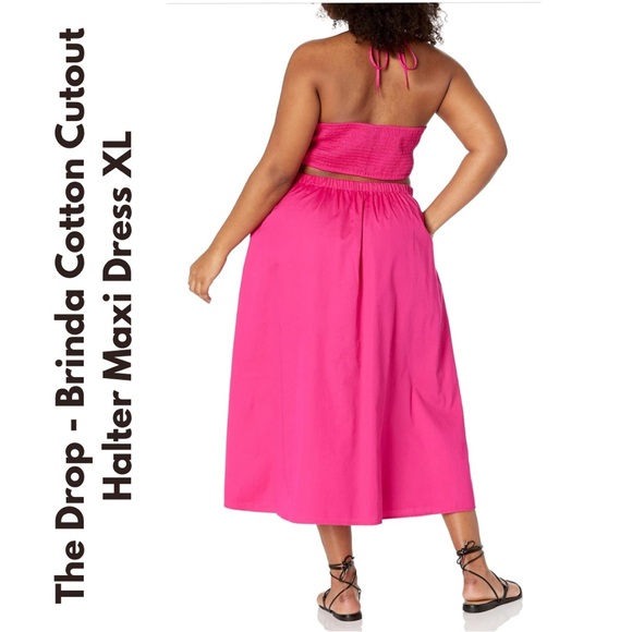 The Drop - Brinda Cotton Cutout Halter Maxi Dress XL - Picture 2 of 10